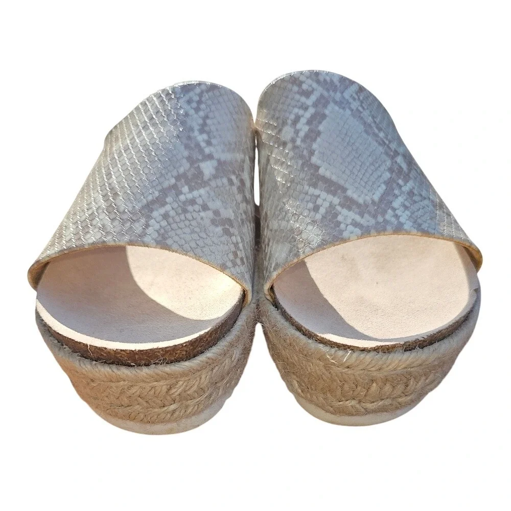 Dolce Vita Women's Neutral Color Snake Print Slide Espadrille Sandals Size 9